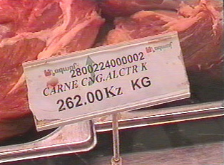 Price sign for beef