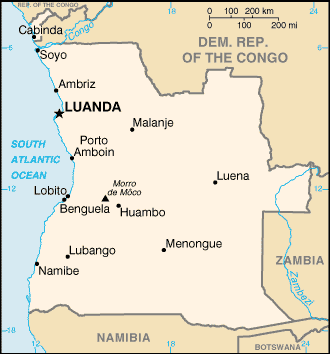 A  map of Angola