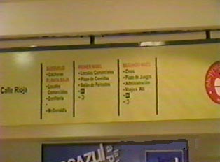 Distant view of mall directory sign