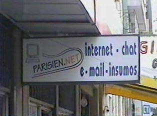 Internet service sign, offers chat and e-mail as well