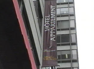 Banner sign for the hotel