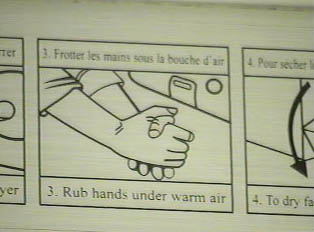 Step 3: Rub hands under warm air