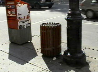 Trash containers on the street