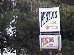 Sign for a pensione-type hotel