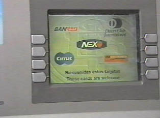 Screen showing cards accepted.