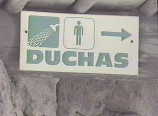 Sign for the shower room for males