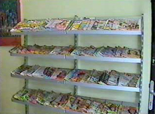 Magazines for sale at a bakery