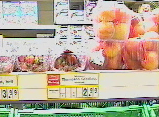 Fruit on display at a supermarket
