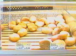 Sandwich bread on display