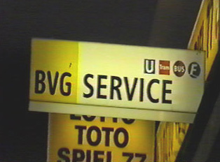 A sign indicating information is available