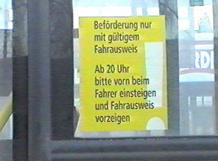 Instructions on a bus