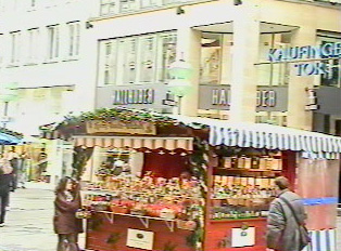 A Christmas market stand
