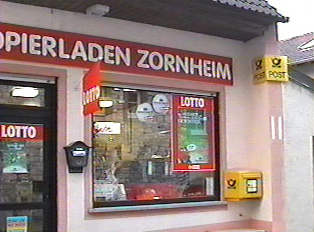 Deutsche Post symbol at a magazine store