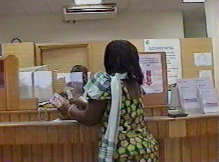 Woman at the counter