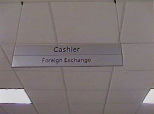 Sign for cashier and foreign currency exchange