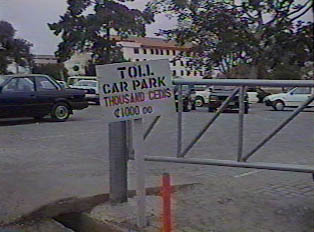 Toll gate to a parking lot