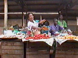 A vegetables vendor at the market