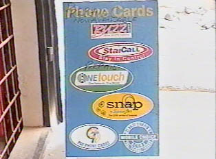 Sign for different types of phone cards