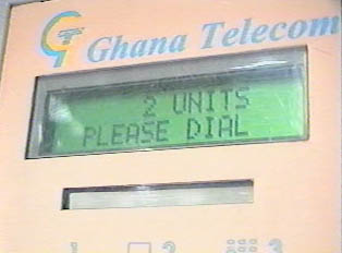 A telephone screen with information on the units