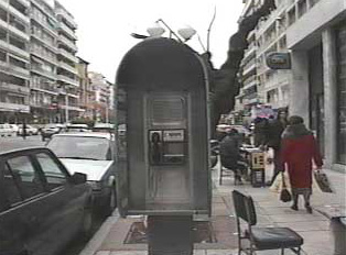 Public phone alone the street