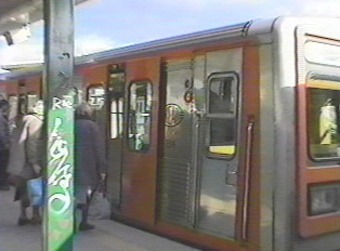 Passengers getting ready to enter the train