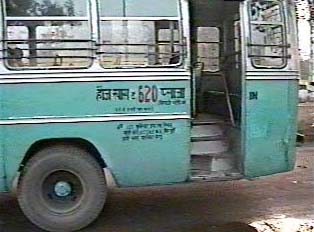 Back entrance of bus