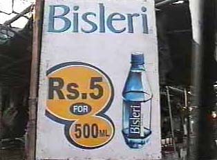 Advertisement for bottled water
