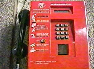 Close-up of public phone