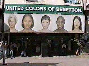 Sign for Benetton Clothing store