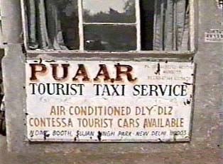 Sign for tourist taxi service