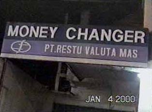 Sign for money changer