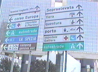 Directional signs to the 'autostrada'</i>