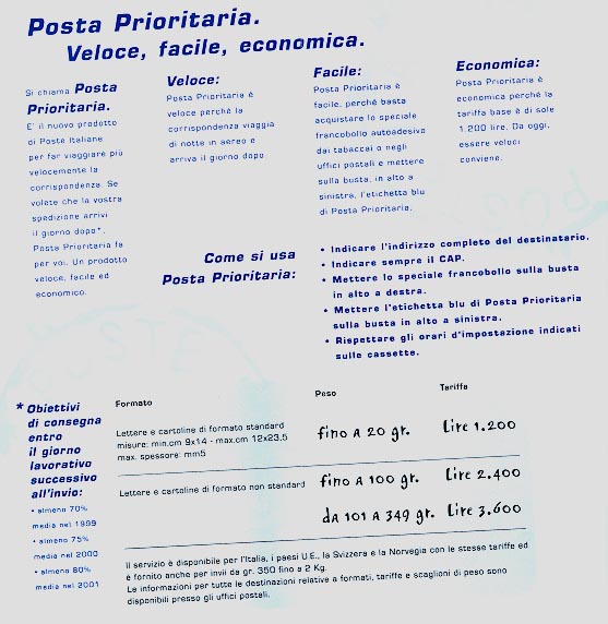 Brochure explaining priority mail