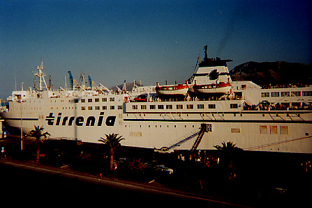 Large ferry departing Sicily