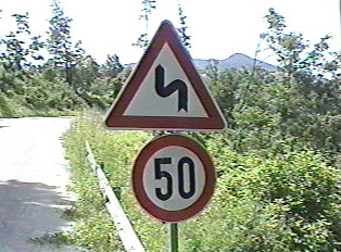 Curve with speed limit