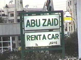 Car rental sign