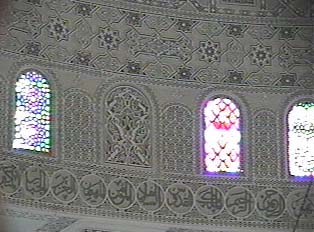 Decorative details and stained glass
