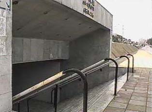 Stairs to pedestrian tunnel