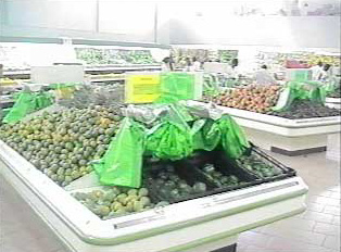 Groceries in a modern supermarket