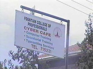 Advertisement for an internet cafe and general computer help center