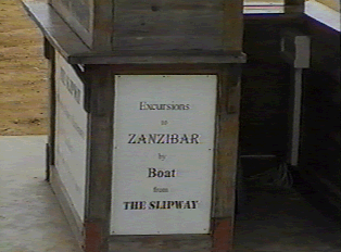 Boat to Zanzibar sign