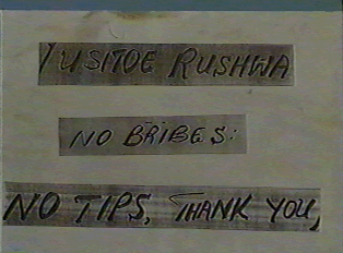 Sign forbidding bribes and tips