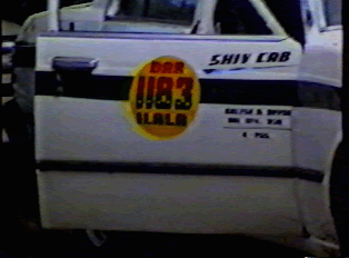 Logo on side of taxi