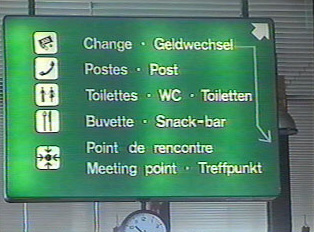 Sign for miscellaneous destinations at the airport