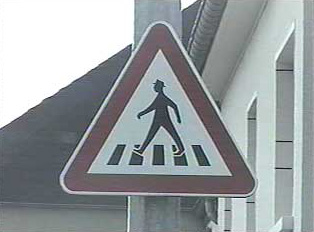 Sign for pedestrian crossing