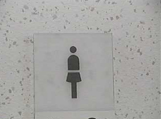 Sign for female restroom