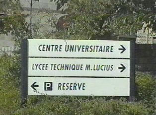 Signs on university campus