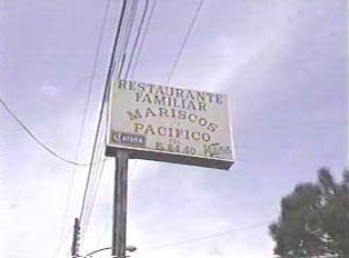 Sign for a seafood restaurant
