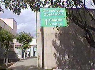 Sign for obstetrics/gynecology department and visiting room