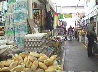 Inside view of food market
